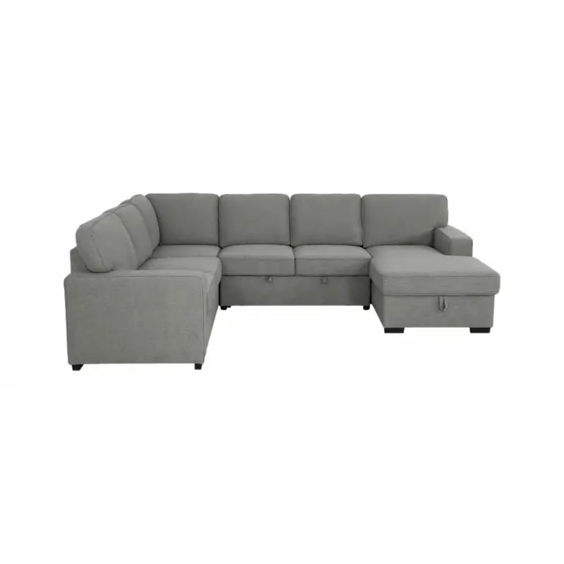 Primo International Solis Dark Grey 4-Piece Sleeper Sectional – Morandi Collection 1