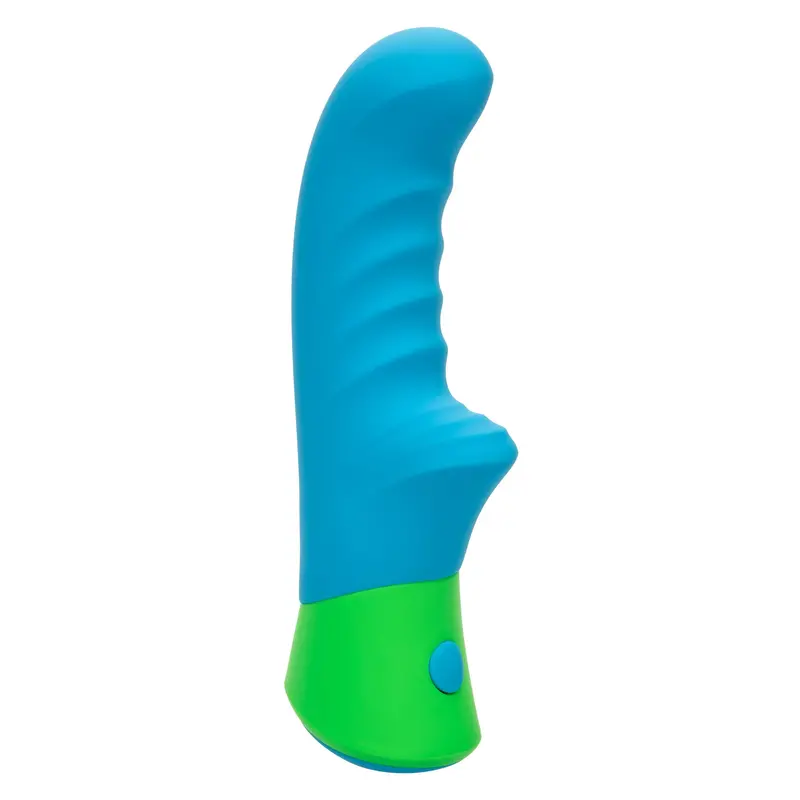 Rave Ribbed G-Spot Vibrator By California Exotics – Blue, Contoured Internal Stimulation 1