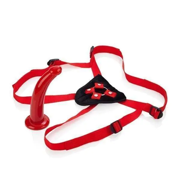 Red Rider Adjustable Strap-On Harness – 7-Inch Compatible Dildo System By California Exotics 1