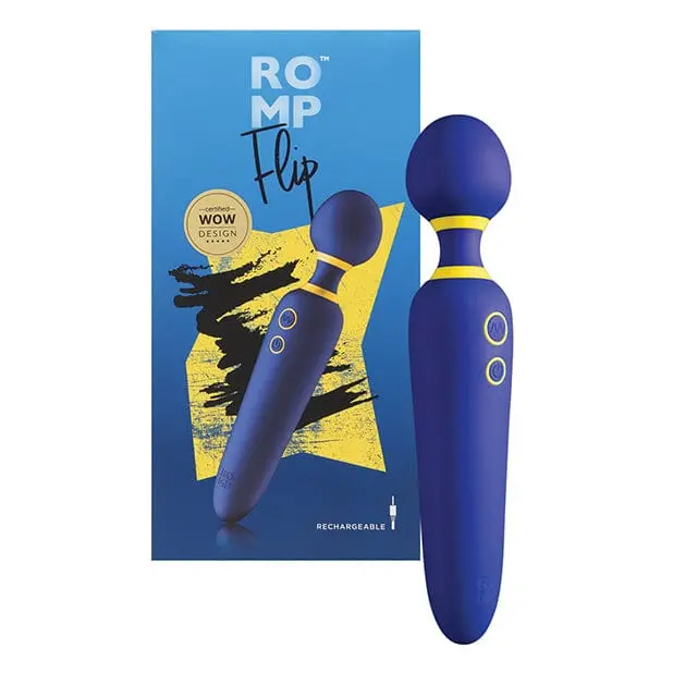 Romp Flip: Blue Wand Massager With Rotating Head And Variable Speeds 1
