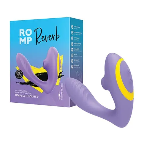 Romp Reverb – Lilac Clitoral Air Stimulator With Integrated G-Spot Dildo 1