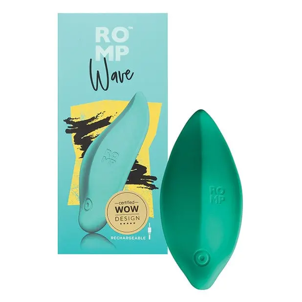 Romp Wave: Green Clitoral Massager With Rhythmic Wave-Like Vibrations 1