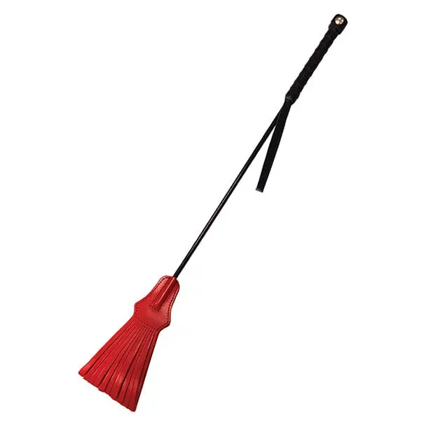Rouge Tasseled Riding Crop – Red Leather Discipline Accessory 1