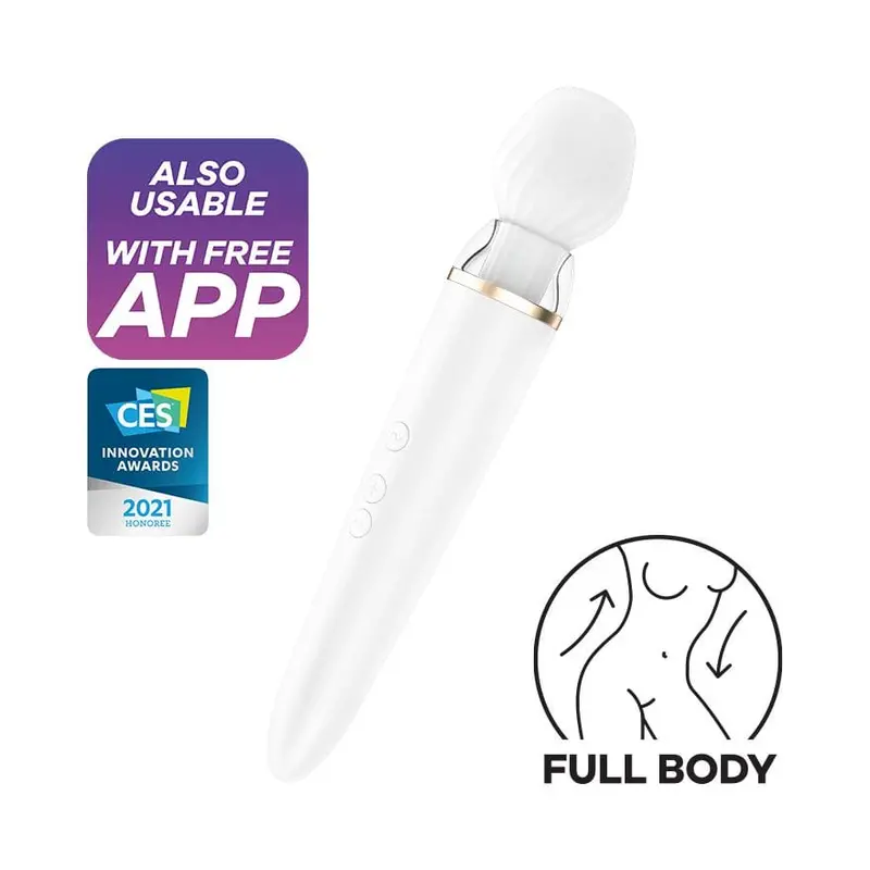 Satisfyer Double Wand-Er Bluetooth Wand Massager – White 1
