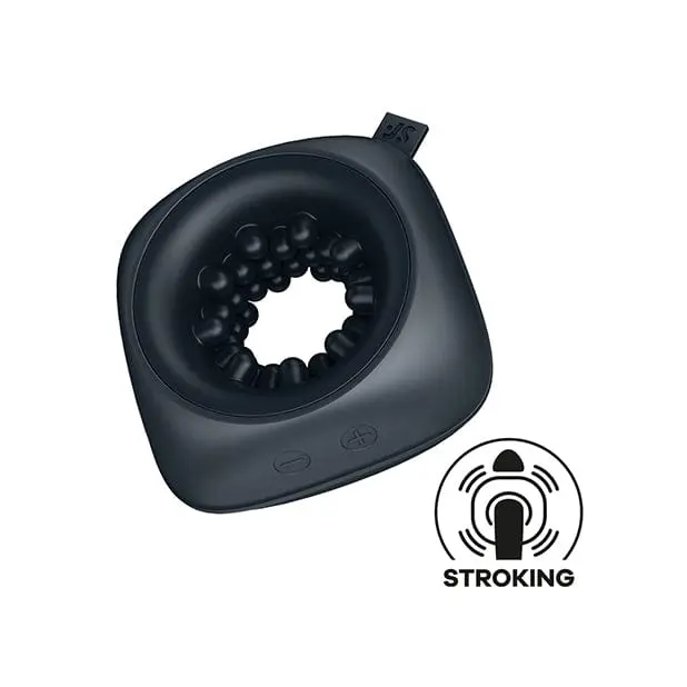 Satisfyer Ring Stroker – Compact Black Pocket-Sized Vibrating Masturbator With Ring Base 1