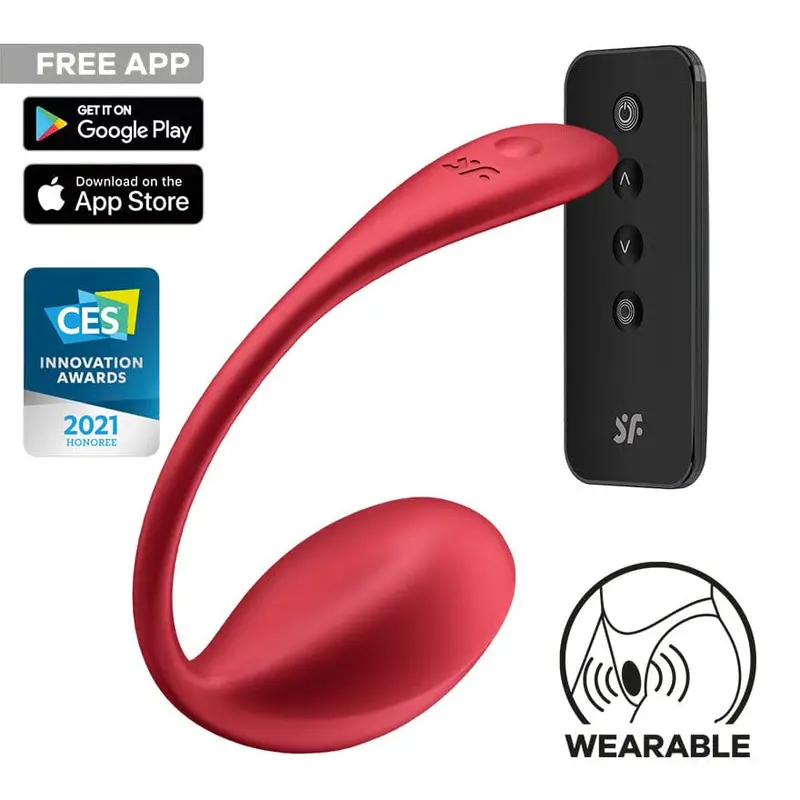 Satisfyer Shiny Petal Wearable Egg Vibrator – Red, App-Enabled 1