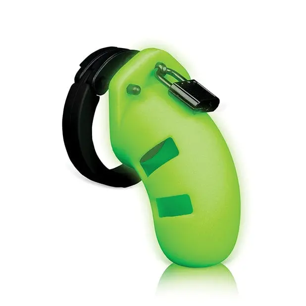 Shots Green Glow-In-The-Dark Cock Cage – Model 20, Size 3.5 1