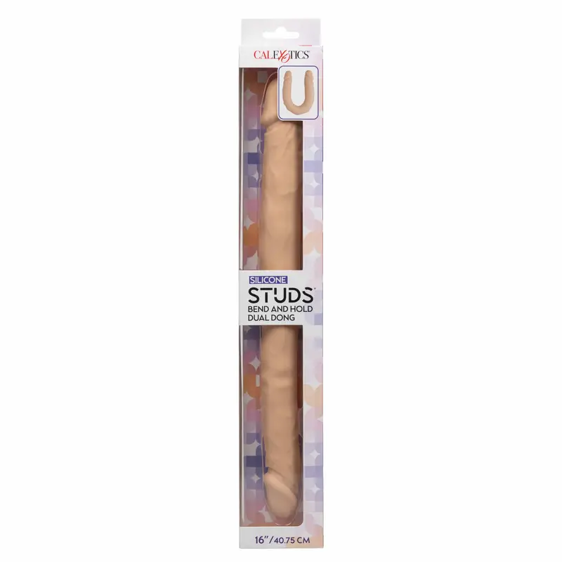 Silicone Studs Bendable Dual-Dong Dildo By California Exotics – 16-Inch, Flexible Dual-Insertion Design 1