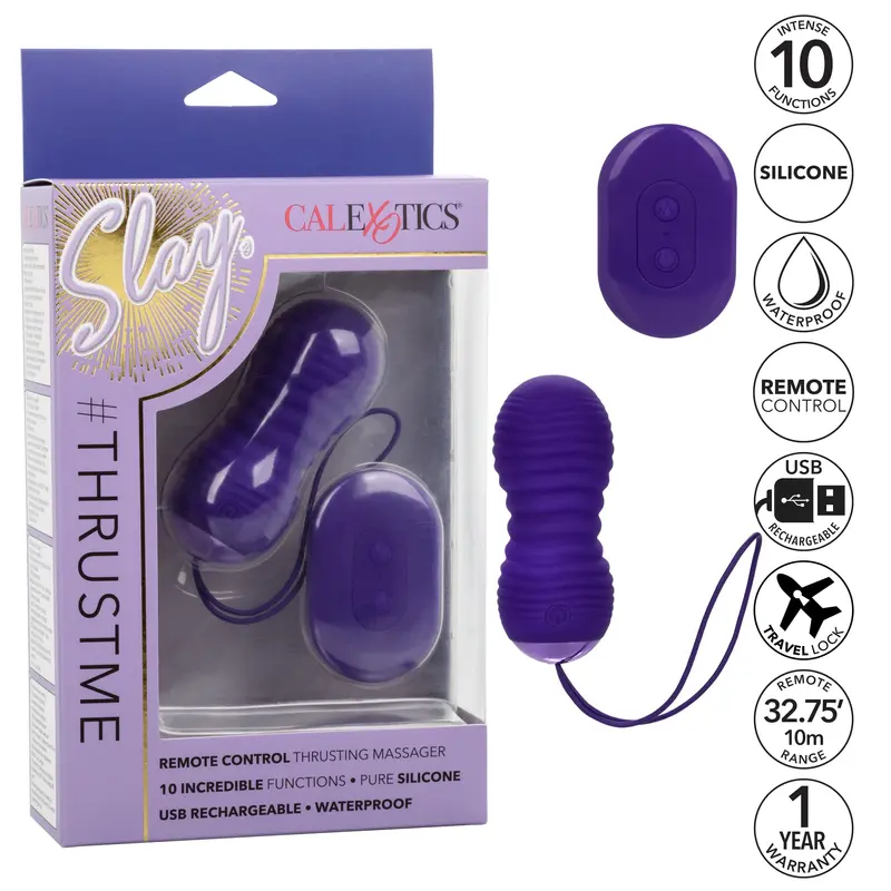 Slay Thrustme: App-Enabled Thrusting Egg Massager (Purple) 1