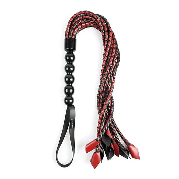 Sportsheets Saffron Flogger – Hand-Braided Bdsm Impact Tool In Red & Black 1
