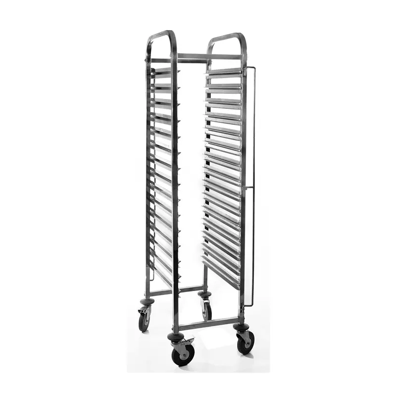 Stainless Steel Gastronorm Trolley – 15-Tier Heavy-Duty Storage Solution 1