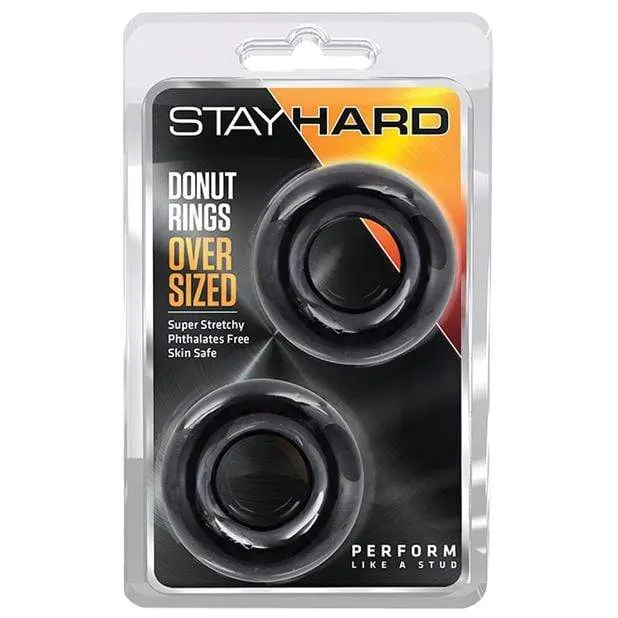 Stay Hard Oversized Donut Cock Rings – Pack Of Two In Black 1