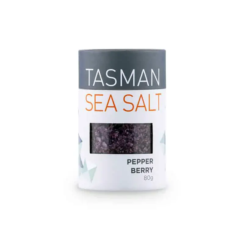 Tasman Sea Salt Flakes With Mountain Pepper Berry – 80G Infused Finishing Salt 1