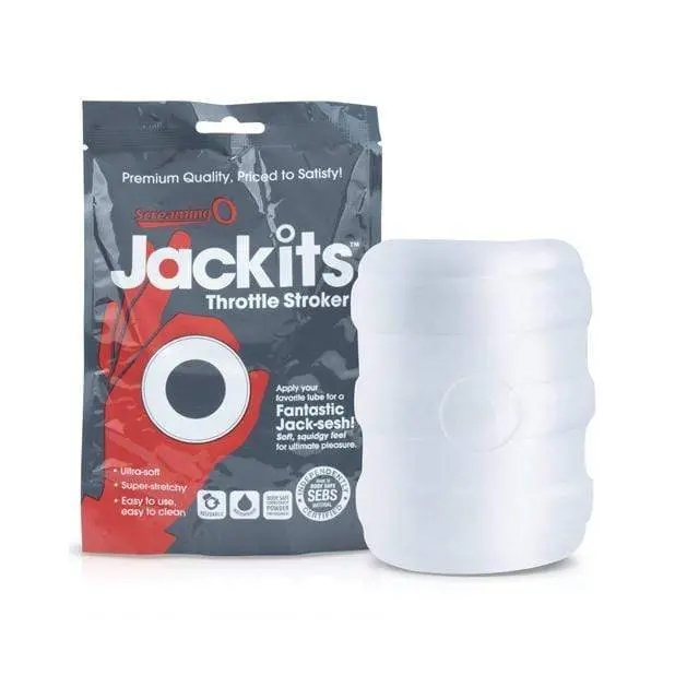 Thescreamingo Jackits Throttle – Soft Textured Stroker Sleeve (Clear) 1