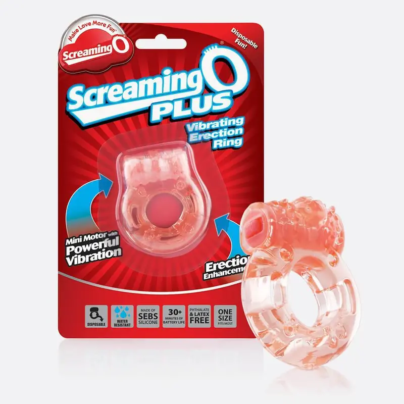 Thescreamingo Plus Disposable Erection Ring With Vibration (Orange) 1