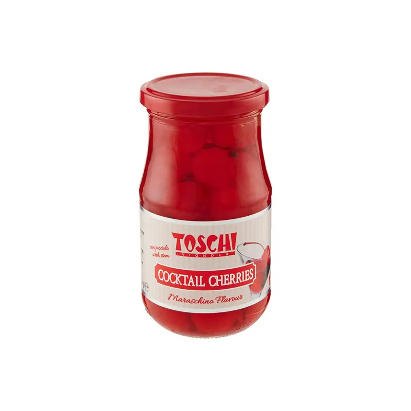 Toschi Red Cocktail Cherries – 630G Gourmet Bar Garnish 1