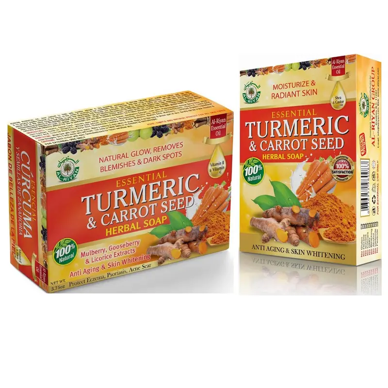 Turmeric & Carrot Seed Herbal Soap Bar – Natural Exfoliating Cleanser 1