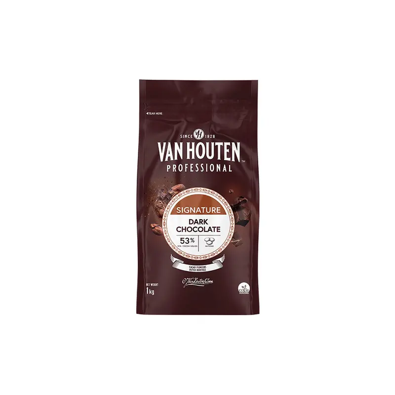 Van Houten Dark Chocolate (53.3% Cocoa) – 1 Kg Block 1