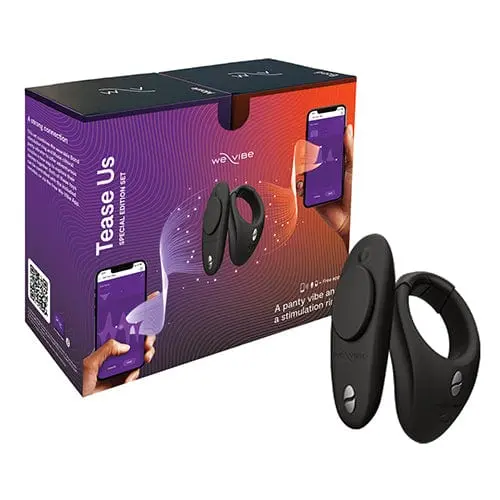 We-Vibe Tease Us Bond & Moxie+ Duo Set – App-Enabled Cock Ring + Panty Vibrator – Obsidian Black 1