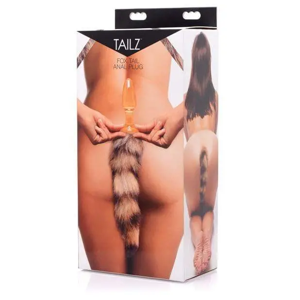 Xr Tailz Fox Tail Glass Anal Plug In Vibrant Orange 1