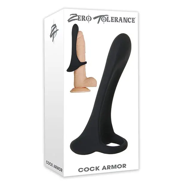 Zero Tolerance Cock Armor – Rechargeable Vibrating Sleeve Cock Ring (Black) 1