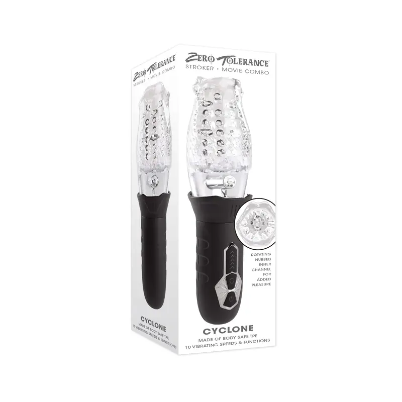 Zero Tolerance - Cyclone Rotating Vibrating Stroker Masturbator (Clear) 1